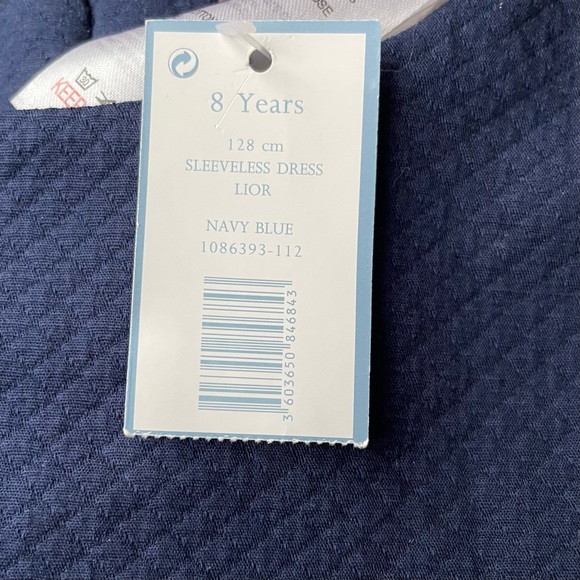 NWT Jacadi Paris Classic & Elegant Pleated Drop Waist Dress Navy Blue - Picture 7 of 14